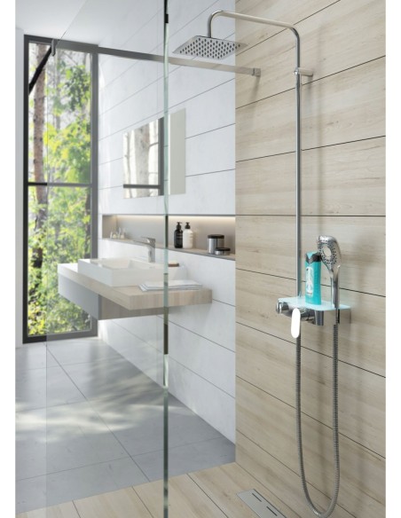 Zestaw prysznicowy z deszczownicą Deante Lobelia chrom NAC_01WM