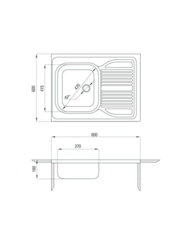 Zlewozmywak jednokomorowy Deante Tango stal srebrny ZM60110