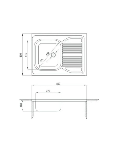 Zlewozmywak jednokomorowy Deante Tango stal srebrny ZM60110
