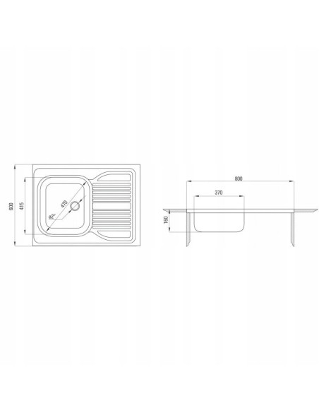 Zlewozmywak jednokomorowy Deante Tango stal srebrny ZM60110