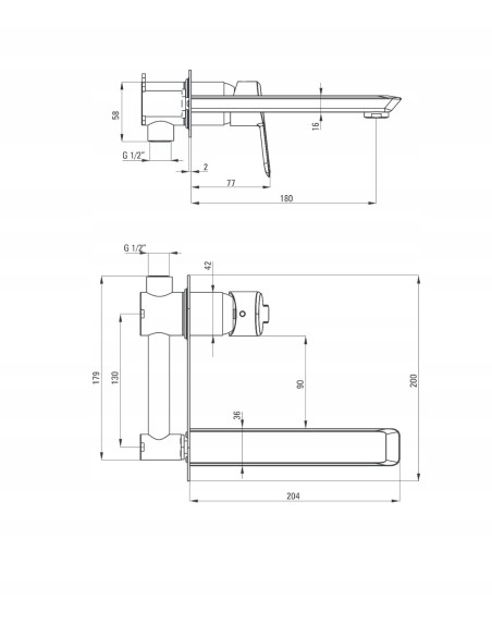 Bateria umywalkowa podtynkowa Deante Arnika BQA_D54L