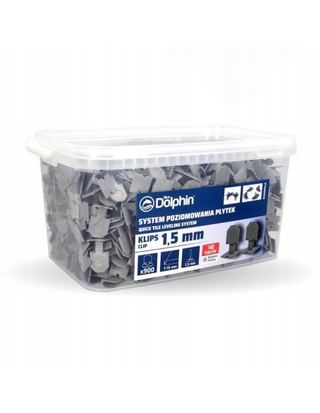 Blue Dolphin Klipsy do poziomowania płytek szare 1,5mm 400szt.