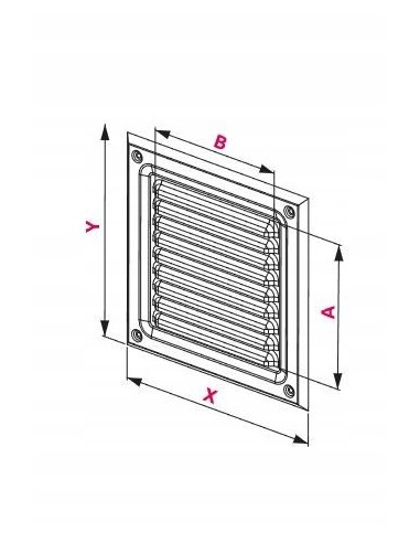 Awenta Kratka wentylacyjna metalowa 25x25 MTA8N