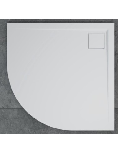 SanSwiss Brodzik konglomeratowy livada półokrągły biały 90x90cm W20R5509004