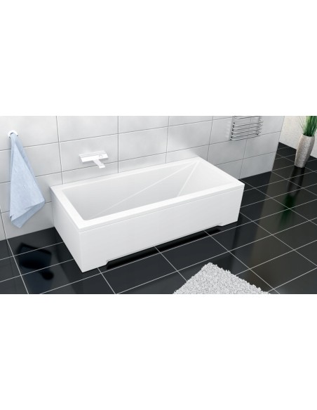 Wanna prostokątna akrylowa Besco Modern odpływ z boku 150 x 70 cm