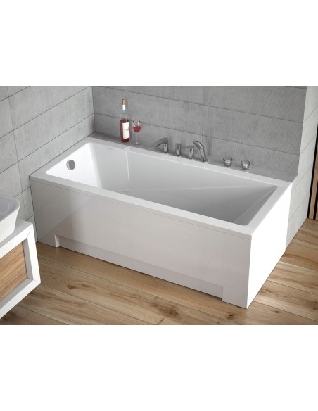 Wanna prostokątna akrylowa Besco Modern odpływ z boku 150 x 70 cm