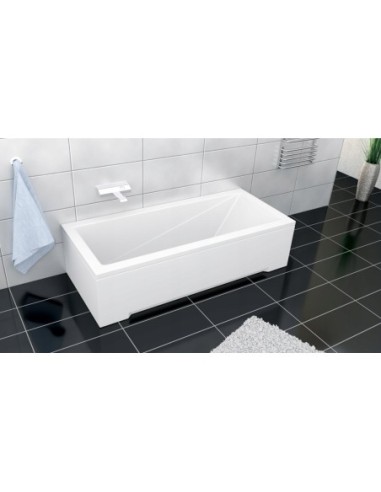 Wanna prostokątna akrylowa Besco Modern odpływ z boku 160 x 70 cm