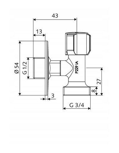 Schell zawór regulacyjny 1/2 x 3/4" 054400699