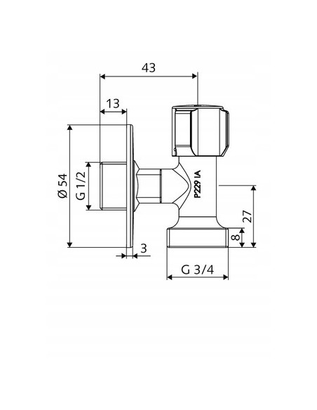 Schell zawór regulacyjny 1/2 x 3/4" 054400699