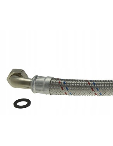 WĄŻ ANTYWIBRACYJNY PRZYŁĄCZENIOWY KOLANKOWY 1" 600mm W OPLOCIE PWA600