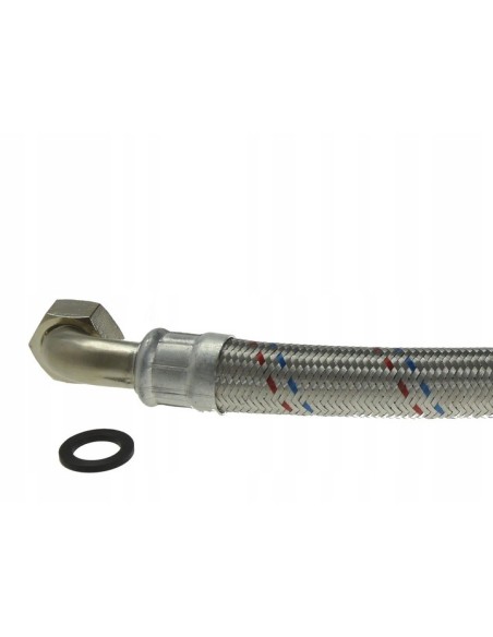 WĄŻ ANTYWIBRACYJNY PRZYŁĄCZENIOWY KOLANKOWY 1" 600mm W OPLOCIE PWA600