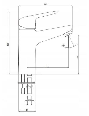 Bateria umywalkowa Deante Neo Boro BMO N20M Czarna