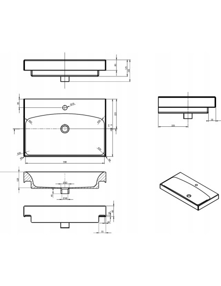 ELITA UMYWALKA LUNA 60 BIAŁA RE145073