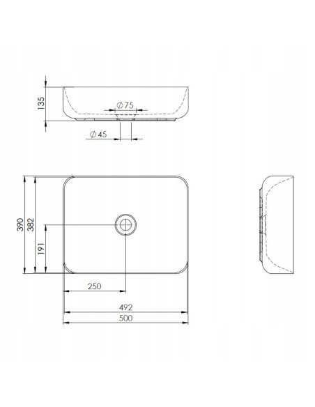 Umywalka Nablatowa Elita Nomia biały RE040500058060