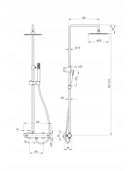 Zestaw prysznicowy natynkowy Deante ARNIKA czarny NAC_N1QK