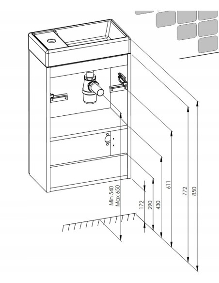 Zestaw szafka z umywalką Elita Young Basic 40cm RE163068008060