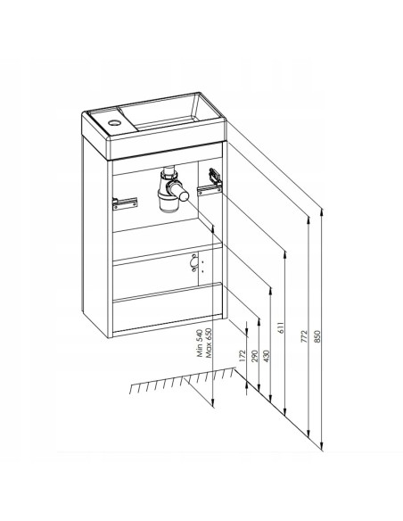 Zestaw szafka z umywalką Elita Young Basic 40cm RE163068008060
