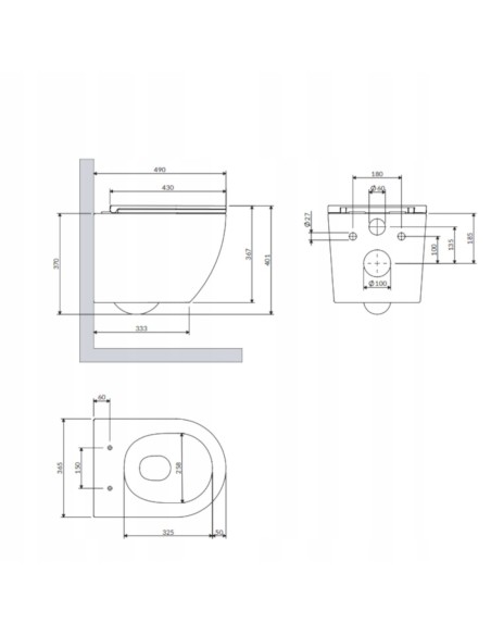 Miska WC podwieszana Omnires bezkołnierzowa z deską SILENT OTTAWASPMWBP