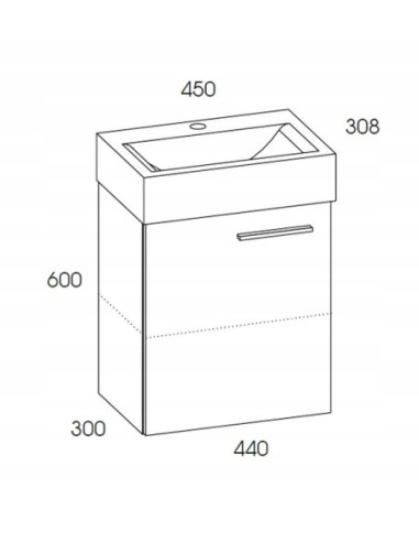 Szafka z umywalką Elita Tiny biała RE020450158060