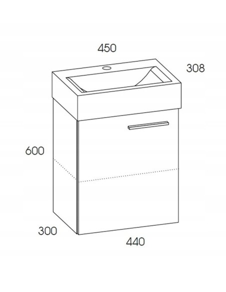 Szafka z umywalką Elita Tiny biała RE020450158060