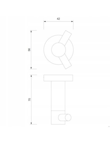 OMNIRES MODERN wieszak haczyk podwójny chrom połysk MP60120CR