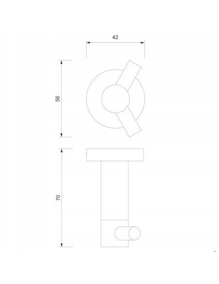 OMNIRES MODERN wieszak haczyk podwójny chrom połysk MP60120CR