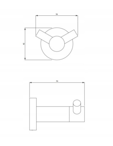 OMNIRES MODERN wieszak haczyk podwójny chrom połysk MP60120CR