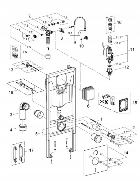 Grohe Rapid SL stelaż do WC 5w1 38827000