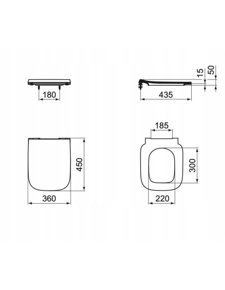 Deska sedesowa Ideal Standard I.LIFE B biały duroplast T500301