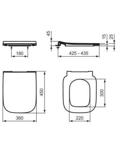 Deska sedesowa Ideal Standard I.LIFE B biały duroplast T500301
