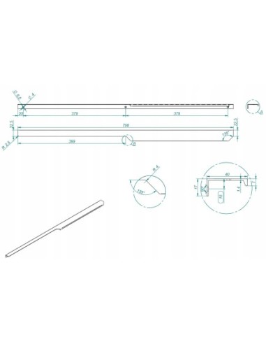 Elita uchwyt meblowy 80 czarny RE120800047160