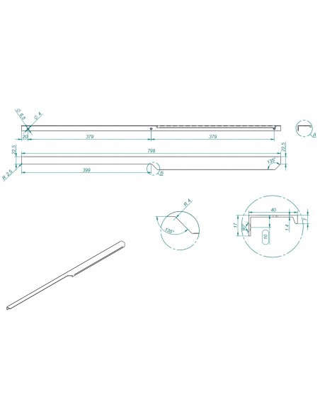 Elita uchwyt meblowy 80 czarny RE120800047160