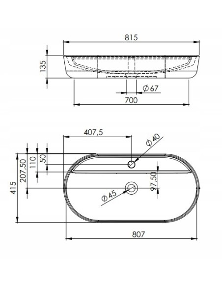 Umywalka Nablatowa Elita Babette RE040820018060