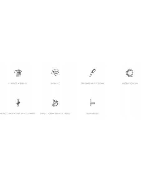 Zestaw prysznicowy natynkowy Invena Tetis 44001 AU-44-001-N