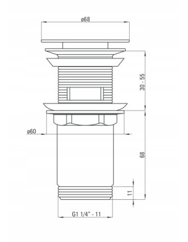 Korek z przelewem klik-klak okrągły Deante srebrny NHC_010U