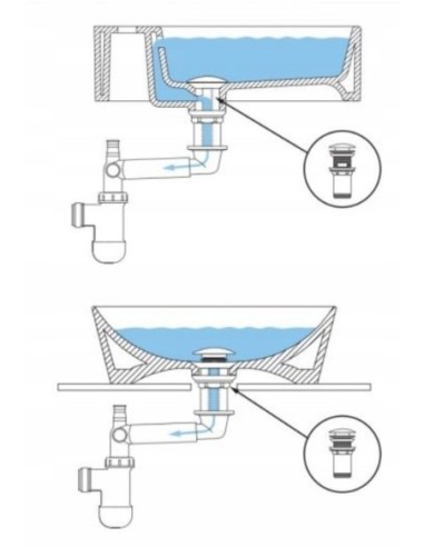 Korek z przelewem klik-klak okrągły Deante srebrny NHC_010U