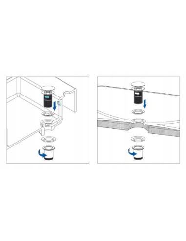 Korek z przelewem klik-klak okrągły Deante srebrny NHC_010U