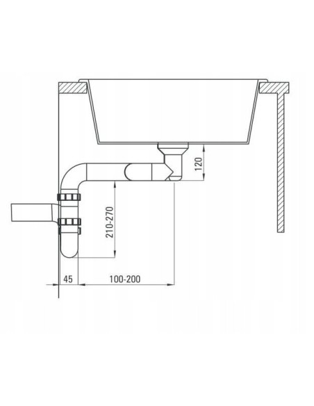 Deante Syfon do zlewozmywaka granitowego 1-k - Space-Saver ZXY_N972