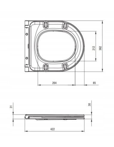 Deska sedesowa slim wolnoopadająca Deante Jasmin biała duroplast CDJ_6S1Z