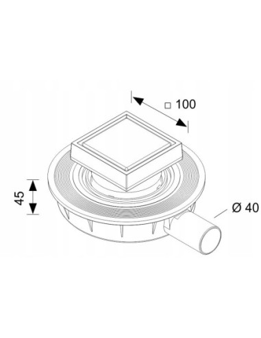 Wpust prysznicowy odpływ stal nierdzewna 10x10 bonomini 4,5 cm 6310MX40S9