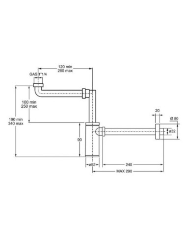 BONOMINI Syfon umywalkowy 32 mm 0595SP25K7