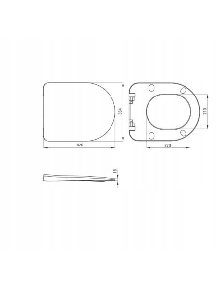 Miska podwieszana WC Deante Peonia z deską CDED6ZPW