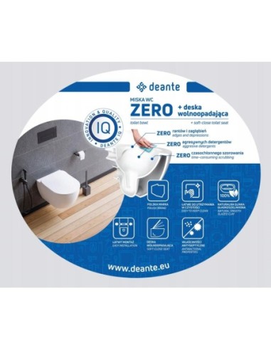 Miska podwieszana WC Deante Peonia z deską CDED6ZPW