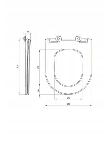 Deska sedesowa Slim Wolnoopadająca Deante Jasmin Biała CDJ_6SOZ