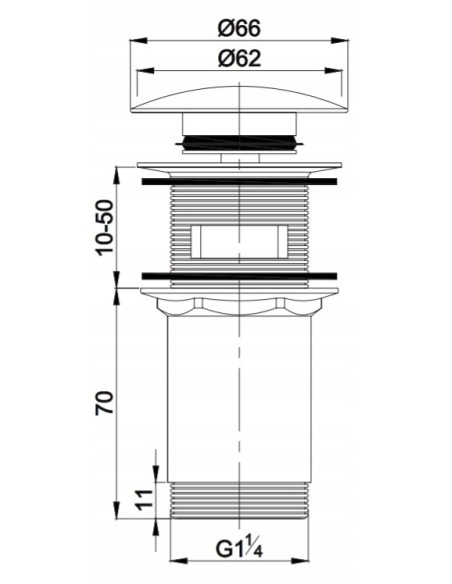 OMNIRES korek klik-klak do umywalki z przelewem chrom A706CR