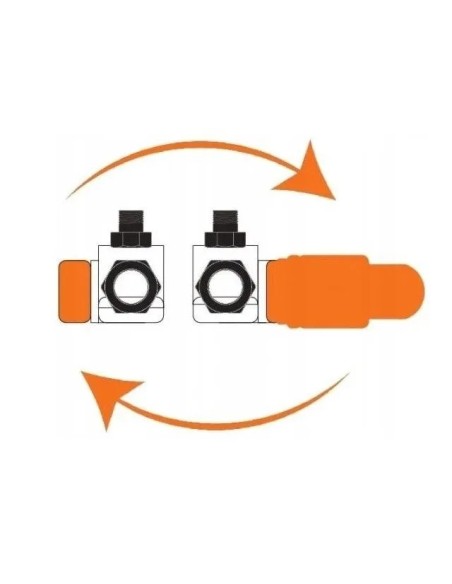 Zestaw termostatyczny osiowy Invena biały z przyłączami 1/2 CD-25-B15-S