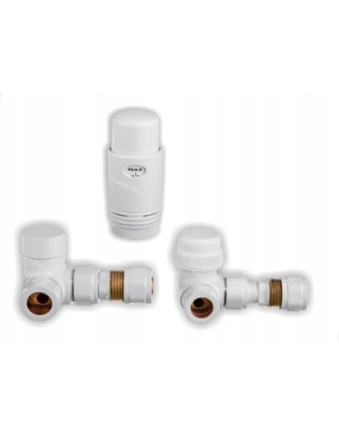 Zestaw termostatyczny osiowy Invena biały z przyłączami 1/2 CD-25-B15-S