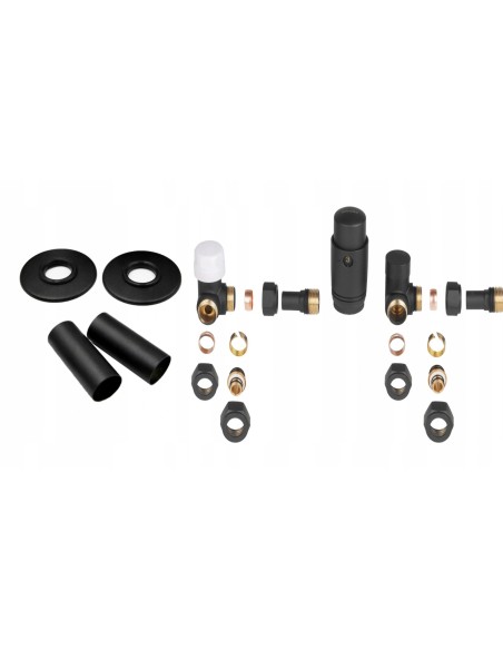 KOMPLET TERMOSTATYCZNY OSIOWY kątowy CZARNY MAT CD-25-C15-S