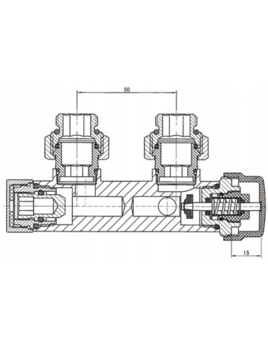 Zawór zespolony INVENA Z GŁOWICĄ DUOPLEX grafit CZ-90-015-S