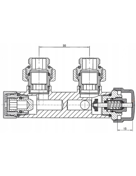 Zawór zespolony INVENA Z GŁOWICĄ DUOPLEX grafit CZ-90-015-S